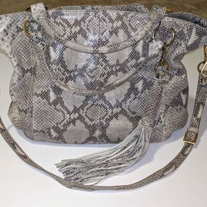 Very Large Leather Python Pattern Purse